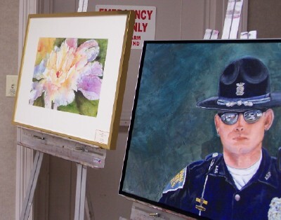 Left:  Peony on Yupo; right: a commission portrait, on canvas.